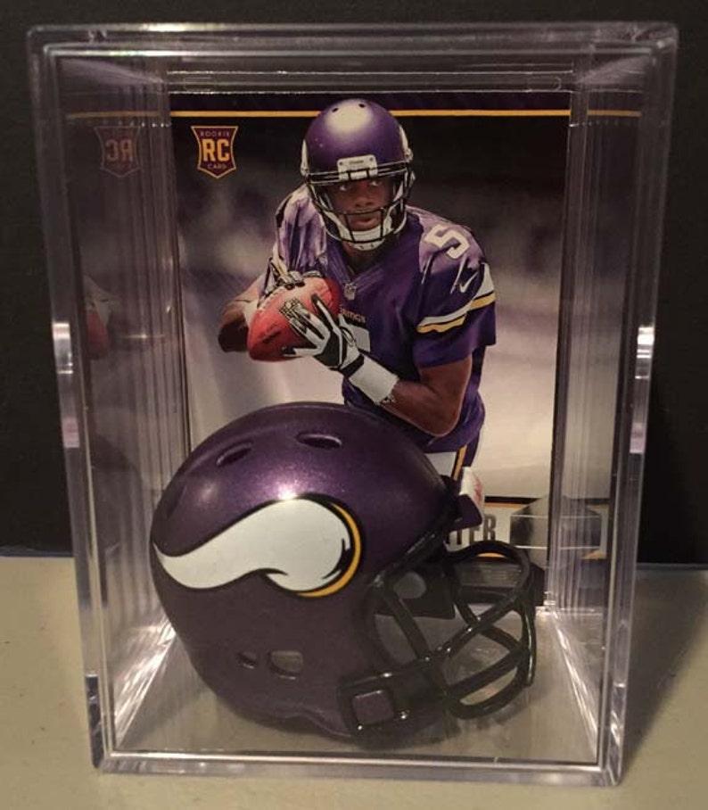 Minnesota Vikings NFL Players Mini Helmet Shadowbox W/ Card Etsy