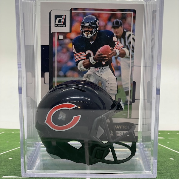 Chicago Bears NFL Players Mini Helmet Shadowbox w/ card