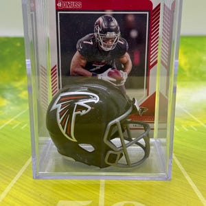 Atlanta Falcons Mini Helmet Shadowbox w/ Bijan Robinson card