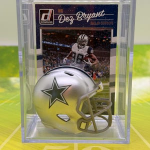 Dallas Cowboys Dez Bryant Mini Helmet Shadowbox w/ card