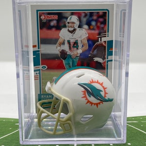 Miami Dolphins Ryan Fitzpatrick Mini Helm Shadowbox mit Karte