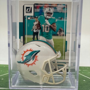 Miami Dolphins Tyreek Hill Mini Helm Shadowbox mit Karte