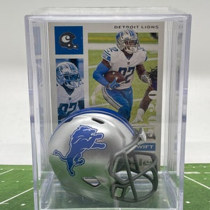 Detroit Lions D’Andre Swift Mini Casque Shadowbox avec carte