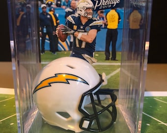 San Diego Chargers NFL Players Mini Helmet Shadowbox w/ card