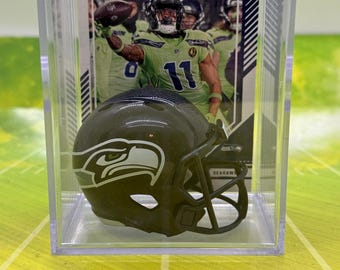 Seattle Seahawks Mini Helmet Shadowbox w/ Jaxon Smith-Njigba card