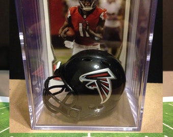Atlanta Falcons NFL Players Mini Helmet Shadowbox w/ card
