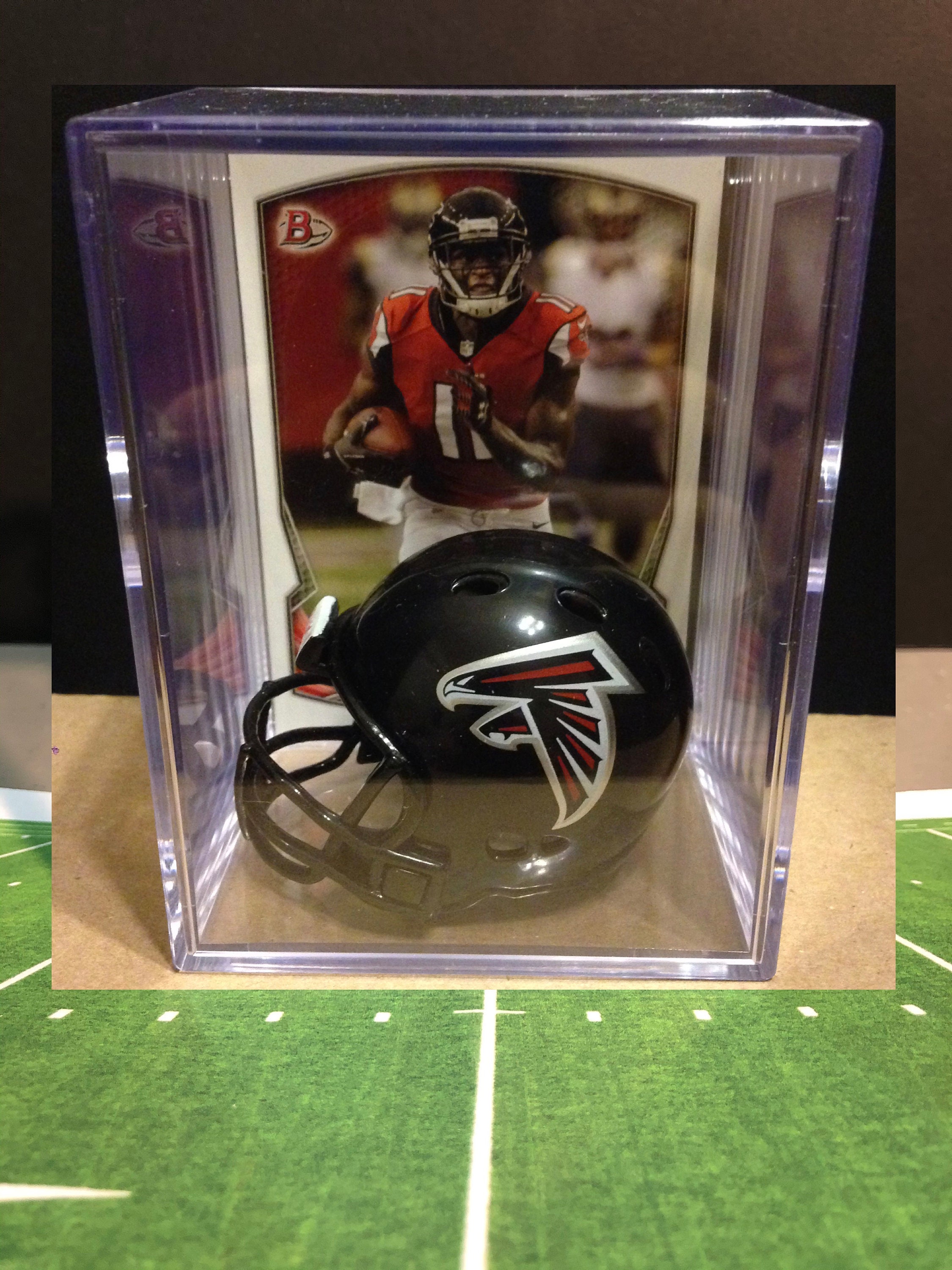 Atlanta Falcons NFL Players Mini Helmet Shadowbox w/ card