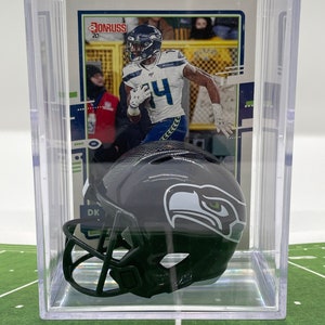 Seattle Seahawks DK Metcalf Mini Helmet Shadowbox w/ card