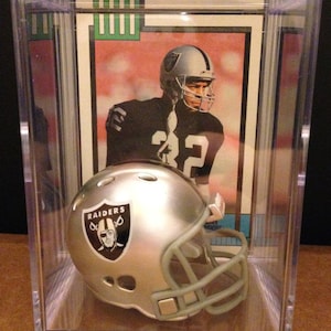 Oakland Raiders Marcus Allen #32 Mini casque Shadowbox avec carte