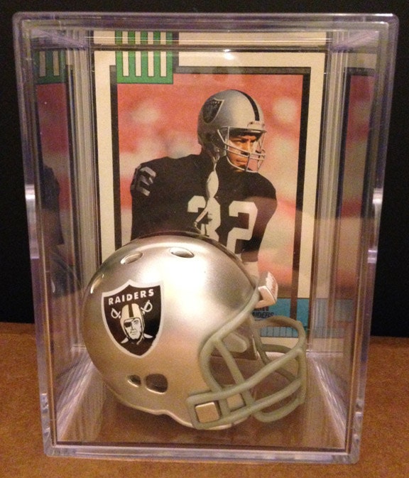 Oakland Raiders Marcus Allen #32 Mini Helmet Shadowbox w/ card