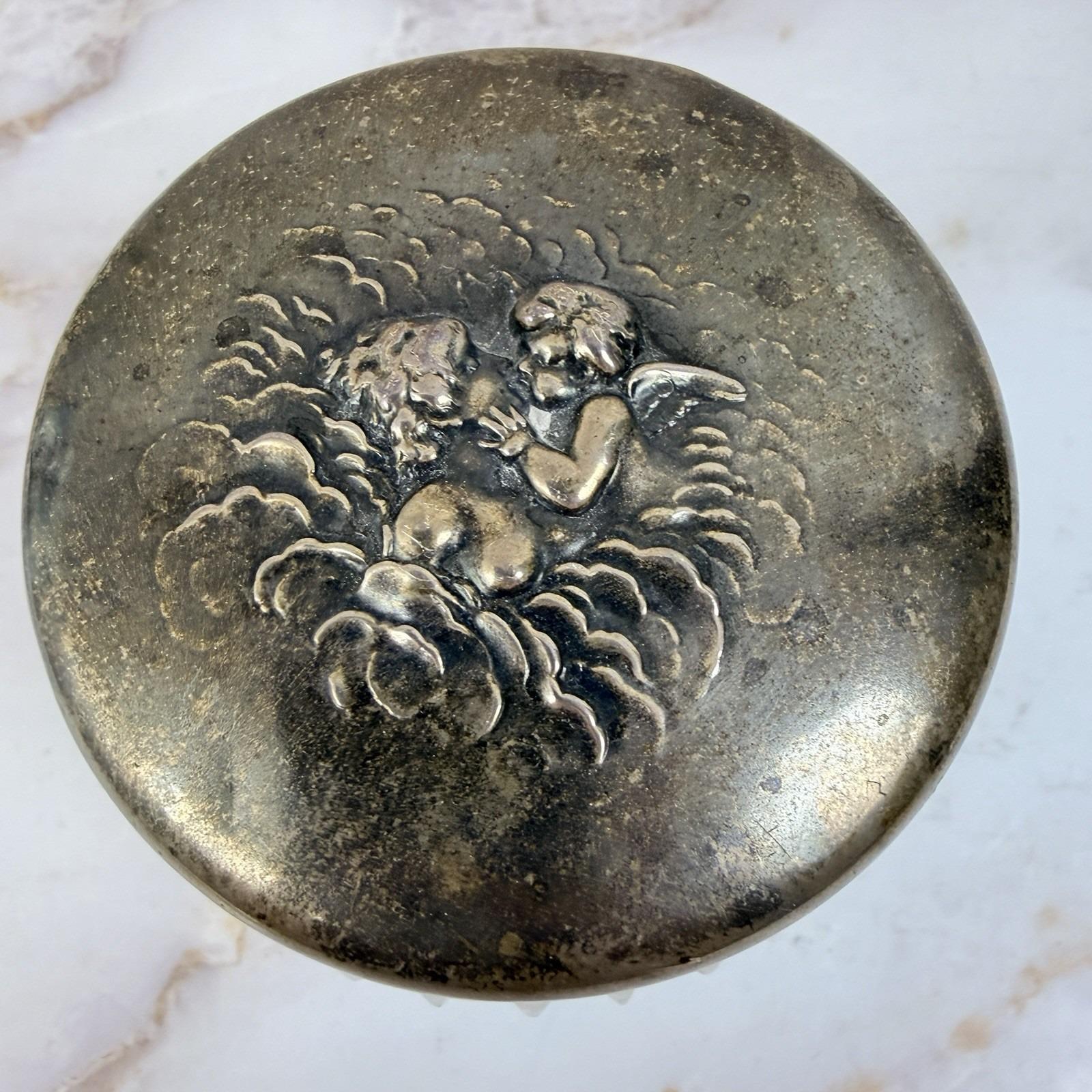 Antique Unger Bros Art Nouveau Sterling Vanity Jar "love's Dream" 3 X 3 ...