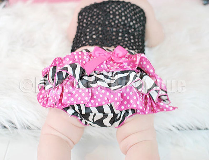 Hot Pink Leopard Diaper Cover with Hot Pink Chiffon Ruffles