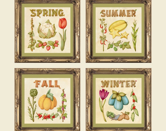 Stardew Valley Set of Four Seasons Crops Spring, Summer, Winter, Fall Cauliflower Starfruit