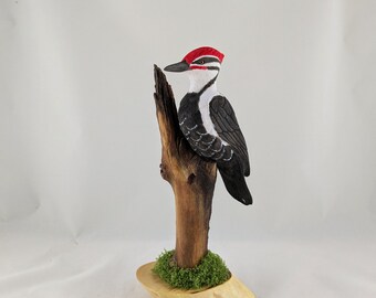 エボシクマゲラ - 高さ13インチ - 手彫りの木製鳥 - Etsy 日本