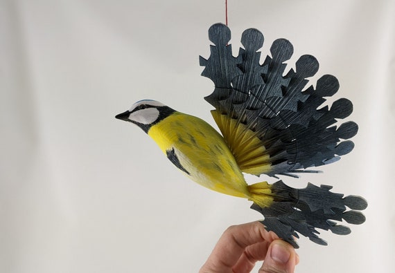 Mésange sculpté oiseau bois Mésange sculpté oiseau bois