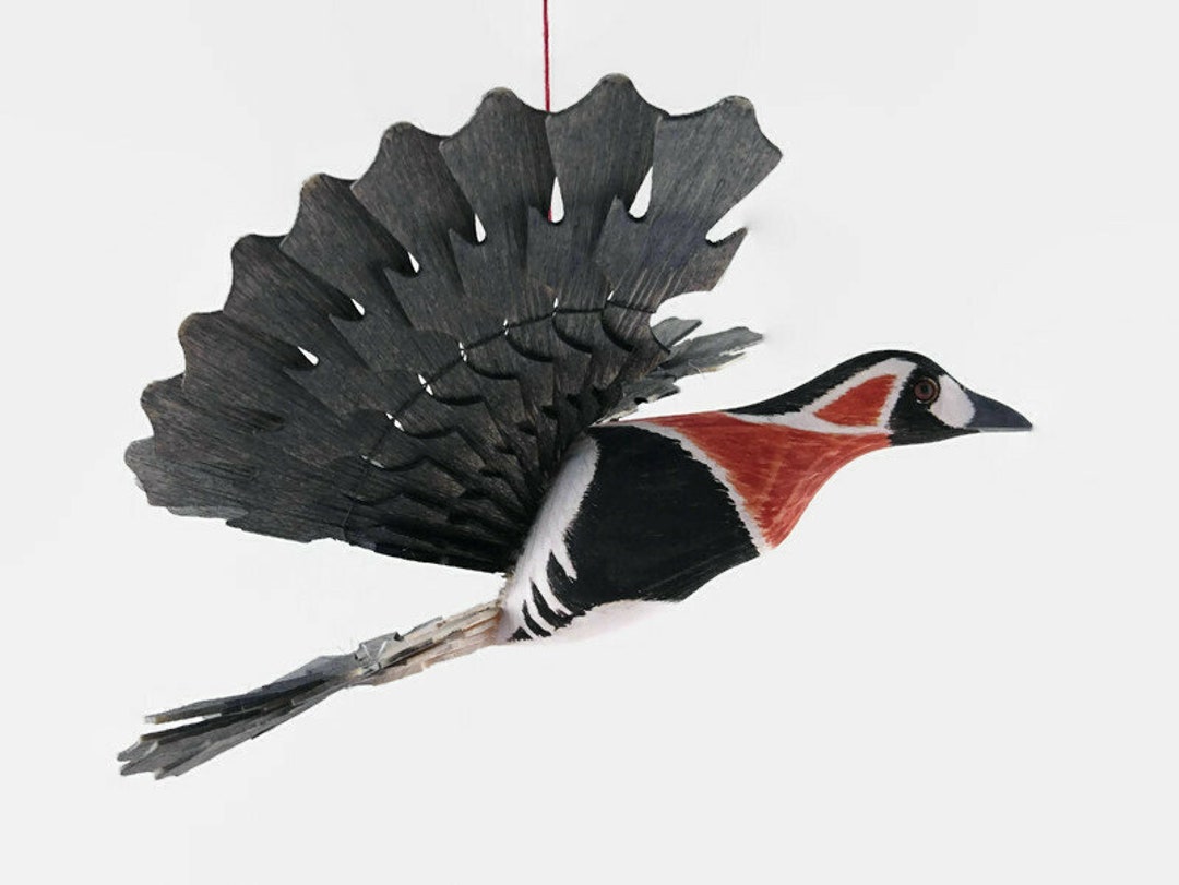 Hand Carved Red-breasted Goose Mobile: Fan Bird Art Decor - Etsy