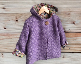 Upcycled wool coat|| Girls blanket coat|| SIZE 2