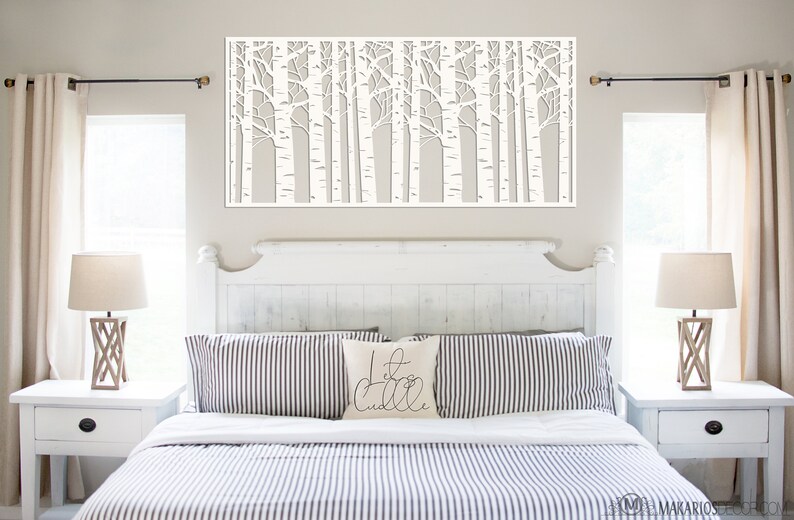 Birch wall art.birch trees.birch tree decor.birch wall Etsy