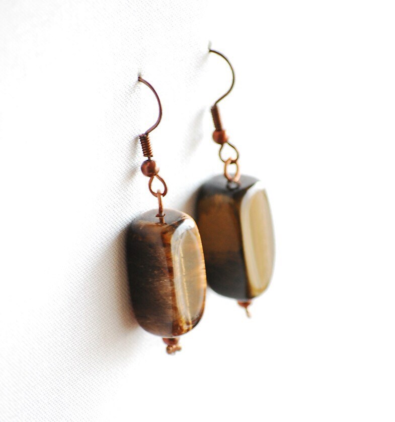 Tiger Eye Earrings Tiger Eye Jewelry Stone Earrings Natural - Etsy