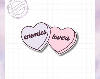 Enemies to Lovers Vinyl Sticker, Romance Book Decal
