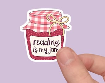 Reading Is My Jam Vinyl Sticker Bookish Sticker Decal Laptop Kindle Book Lover Gift