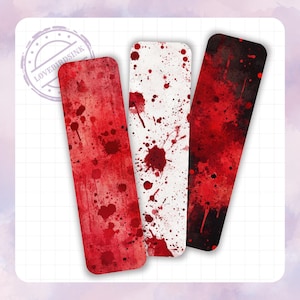 Blood Splatter Bookmark | Creepy Horror | True Crime | Thriller Bloody Art | Halloween Bookmark | Crime Scene | Vampire Fiction | Dark Art