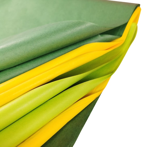 Green and yellow wrapping paper sheets