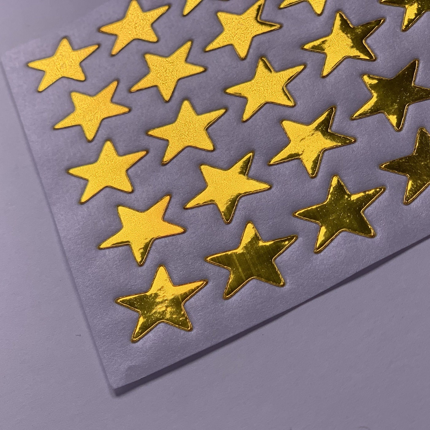 Small Metallic Gold Star Stickers, 1/2 Star Shape