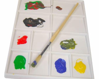 Plastic White Paint Mixing Palette Tray for Kids Art & Painting 11 Wells.