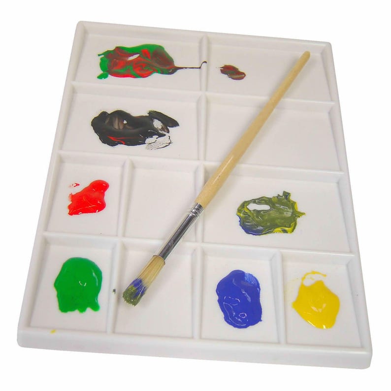 Plastic White Paint Mixing Palette Tray for Kids Art & Etsy UK