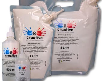 Washable PVA Glue Craft Adhesive 150ml 500ml 1L 5L Strong School Art Glue
