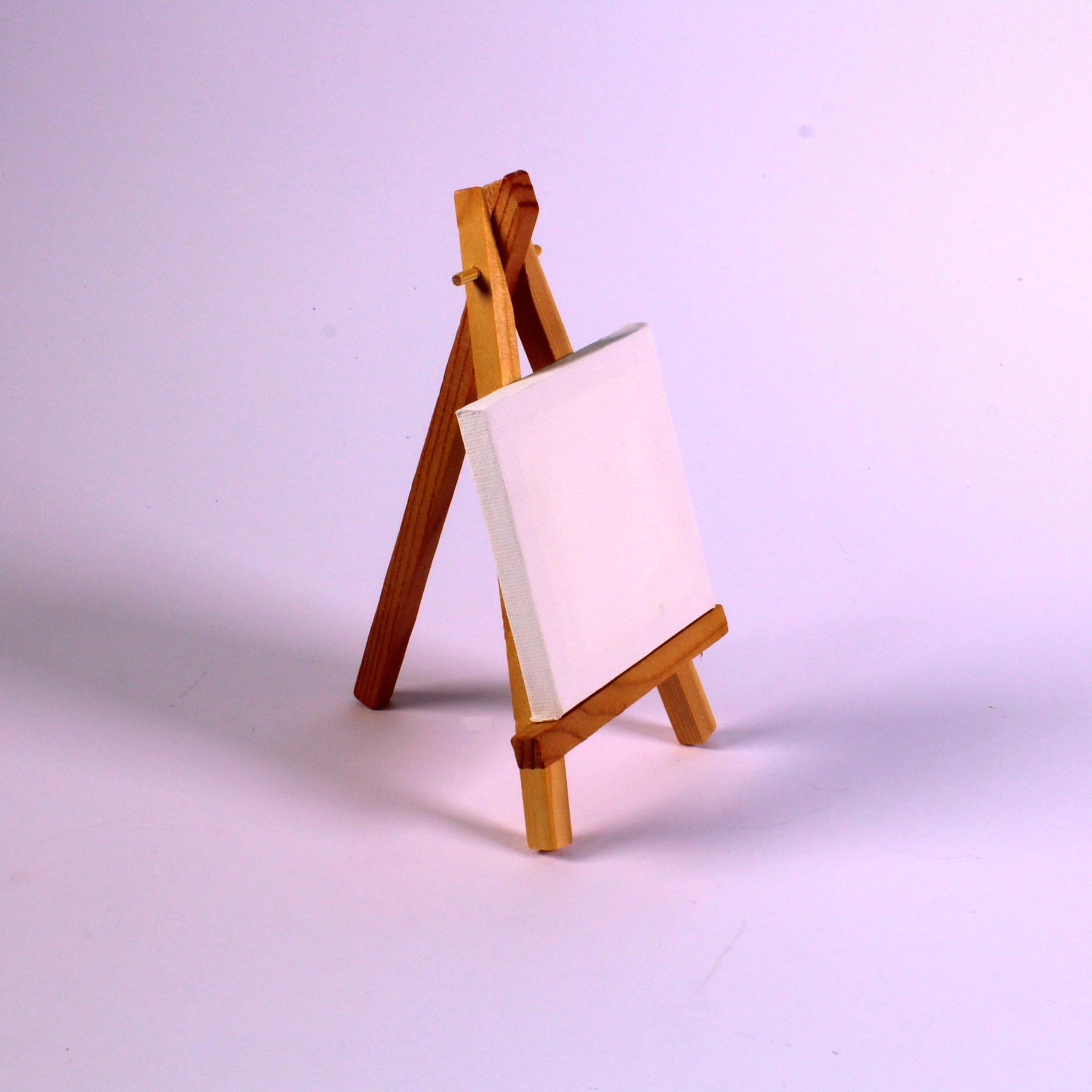 MINIATURE DOLLHOUSE WOODEN ART EASEL CANVAS SET ONLY fits 4