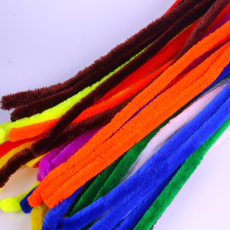 Giant Pipe Cleaners Extra Long Flexible Coloured Assorted Etsy