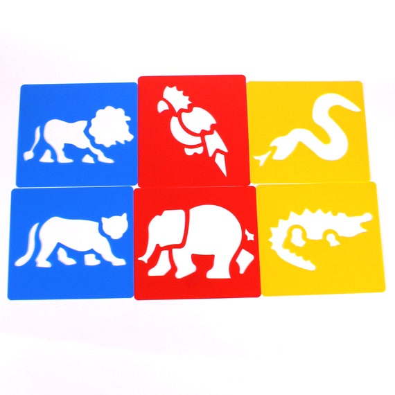 Plastic Jungle Animal Art Stencils Templates Set Kids Safari - Etsy Israel Plastic Jungle Animal Art Stencils Templates Set Kids Safari - Etsy Israel
