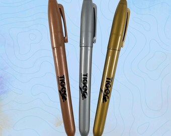 Gold Silver Pens Metallic Marker Pens Non-Toxic Bullet Tip Pack of 3