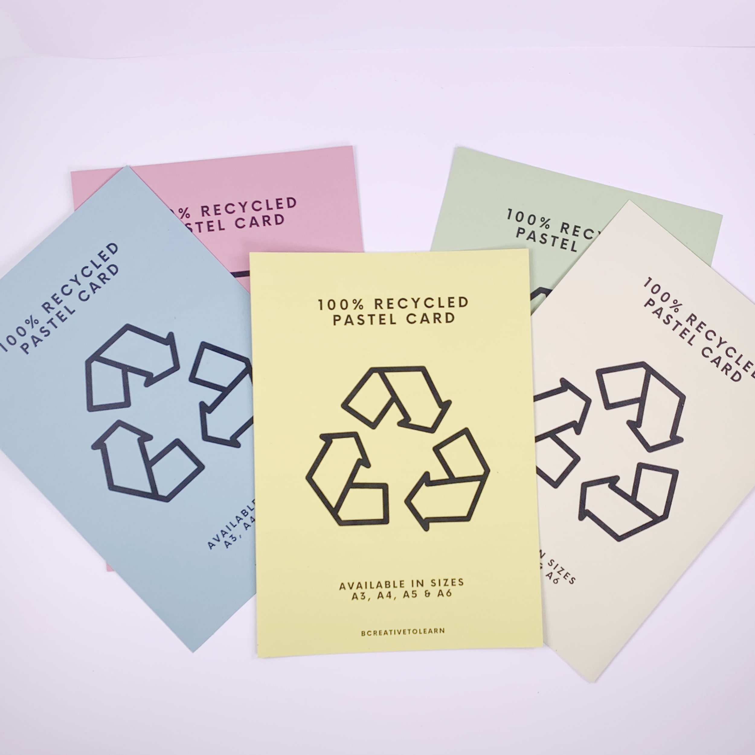 A3 Pastel Card 100 Recycled Coloured Card 180gsm 100 Sheets Etsy UK