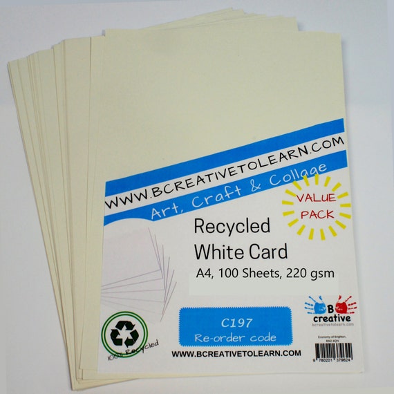 A4 White Card 220gsm 50 Sheets by BCreative 