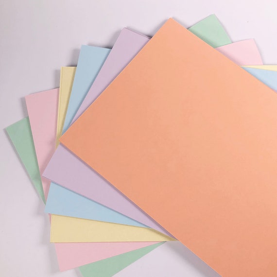 50 Sheets A4 160gsm Coloured Card PASTEL MIX Soft colours Ideal for art crafts