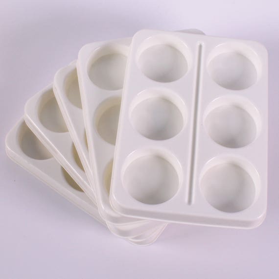 Plastic White Paint Mixing Palette Tray for Kids Art & Painting 6 Deep  Wells 