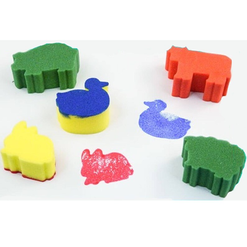 Farm Yard Animal Painting Sponges Set for Kids Craft Printing Etsy