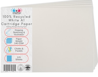 Recycled A1 Cartridge Craft Paper 140gsm Large Sheet Drawing Paper 125 Sheets
