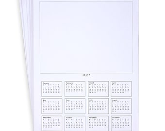 2027 A4 Calendar Blanks: Personalized DIY Craft, Pack of 10.