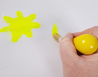 Easy to Hold Short Handle Kids Hogs Hair Paint Brushes