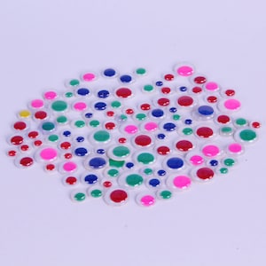 Coloured Self adhesive Googly Wobbly Craft Eyes Wiggley Eyes Assorted Sizes Pack of 100