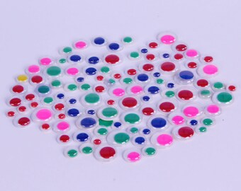 Coloured Self adhesive Googly Wobbly Craft Eyes Wiggley Eyes Assorted Sizes Pack of 100.
