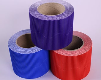 Classroom Corrugated Cardboard Border: Red, Violet, Blue, 3-Pack