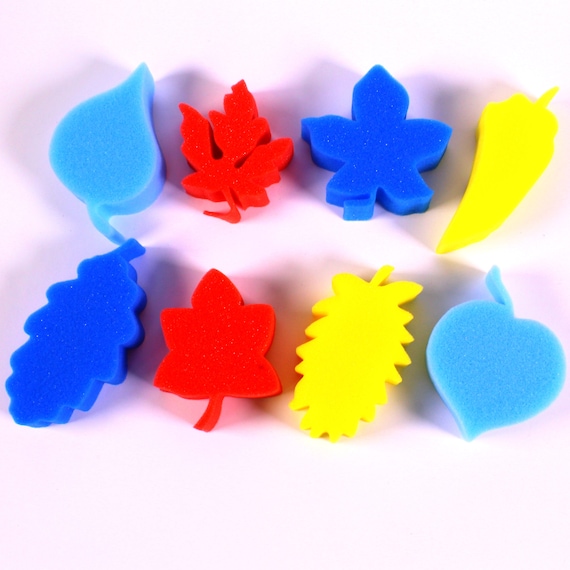 Leaf Shape Painting Sponges for Kids Art & Craft Set of 8 Foam Paint  Applicators 