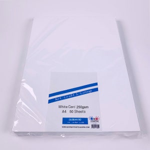 A4 White Craft Card, 250gsm, 50 Sheets. bild 4