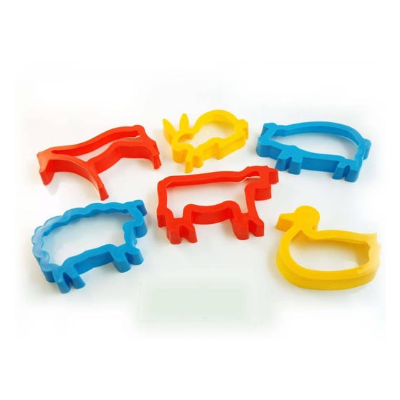 Plastic Farm Yard Animal Dough Cutters for Kids Baking, Biscuit Making &  Modelling Pack of 6 