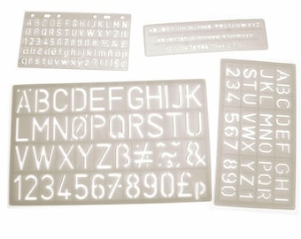 Letter Stencils Alphabet Large Plastic  Art Drawing Templates Pack of 4.